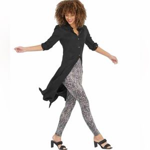 Spanx Faux Leather Snake Shine Women’s White Greyish Black Leggings Size XS